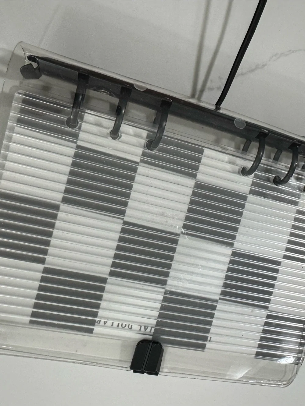 A6 Clothe and paper Clear Spiral binder with Black & White Checker Insert